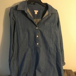 J. Crew Dark Denim Pullover Dress - Medium